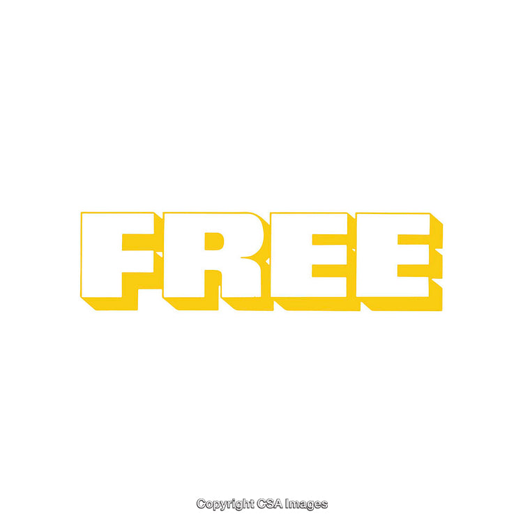 Bold Yellow Free Text Banner Design on White Background