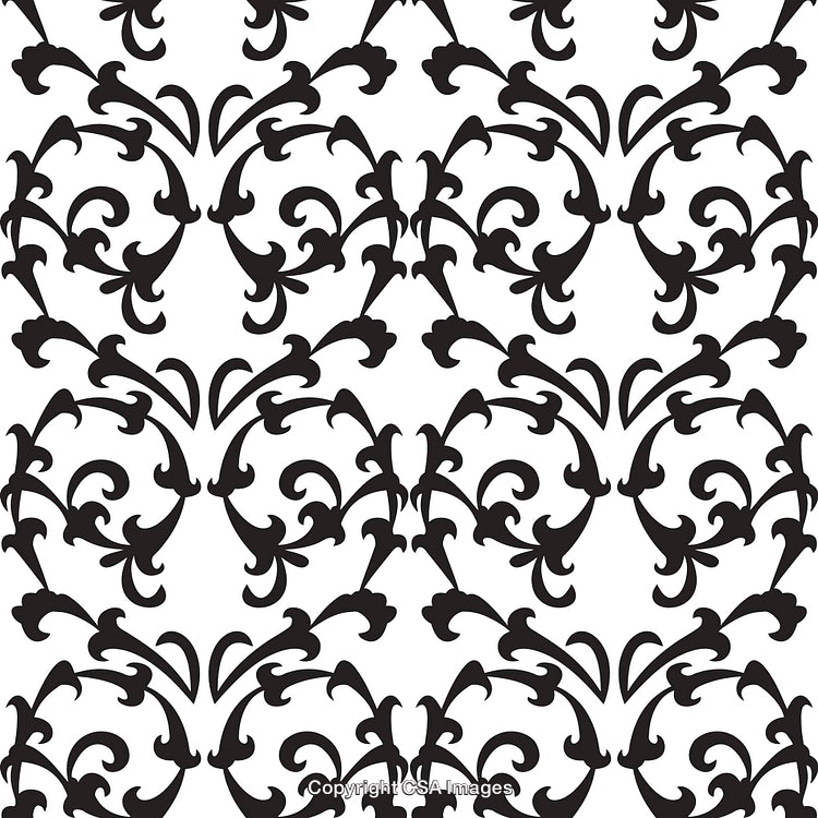 Elegant Black and White Ornamental Pattern With Vintage Decorative Motifs