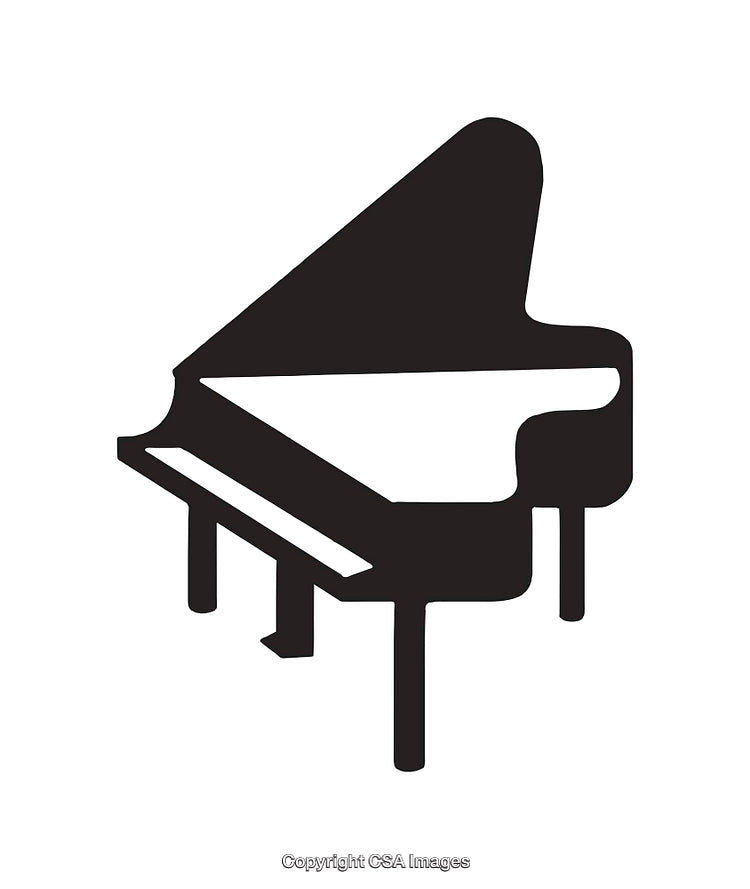 Black and White Silhouette of a Grand Piano