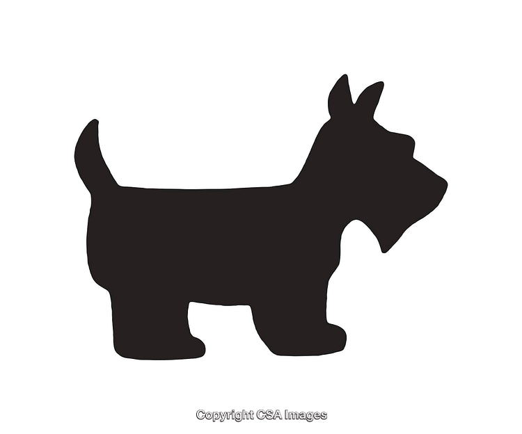 Silhouette Profile of a Terrier Shaped Dog