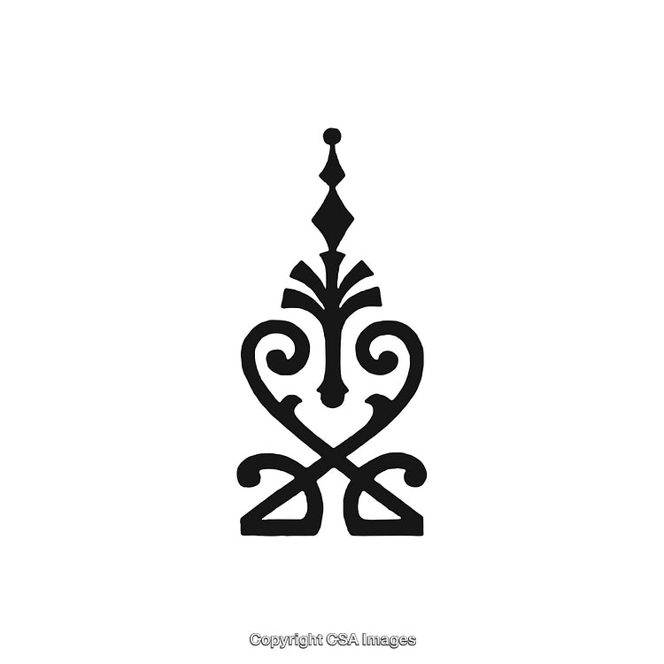 Ornate Black and White Decorative Design Ornament with Classic Motifs