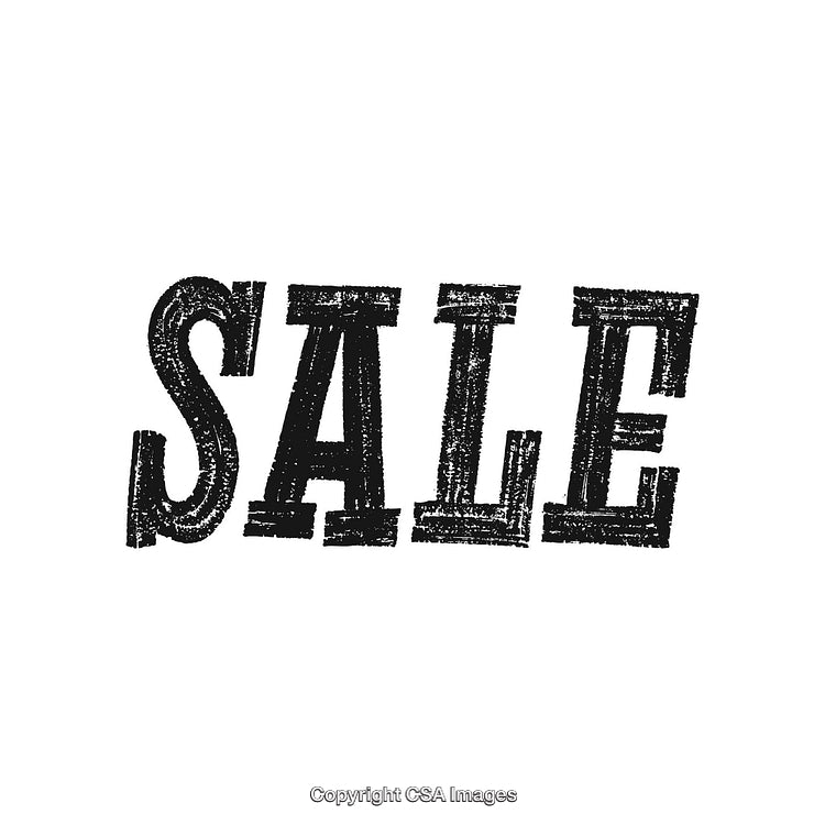 Black Textured Sale Typography on White Background Highlighting Promotional Discounts
