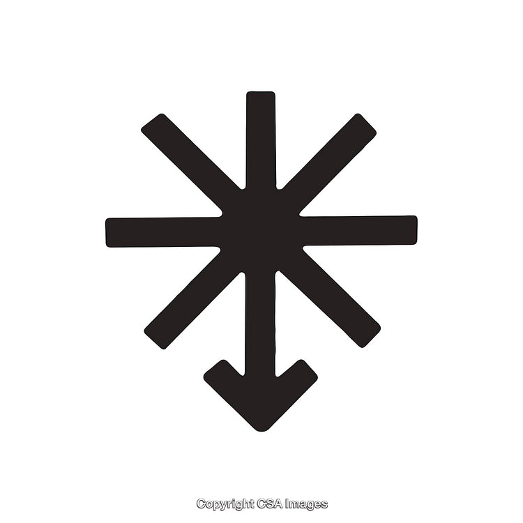 Simple Black Dingbat Symbol Featuring an Arrow and Star Design