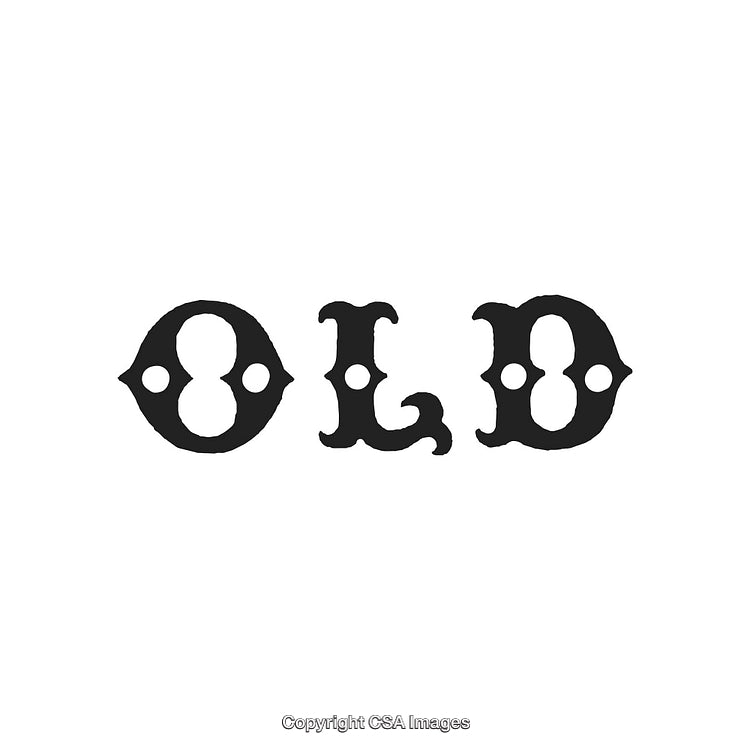 Vintage Styled Typography Displaying the Word 'OLD' on White Background