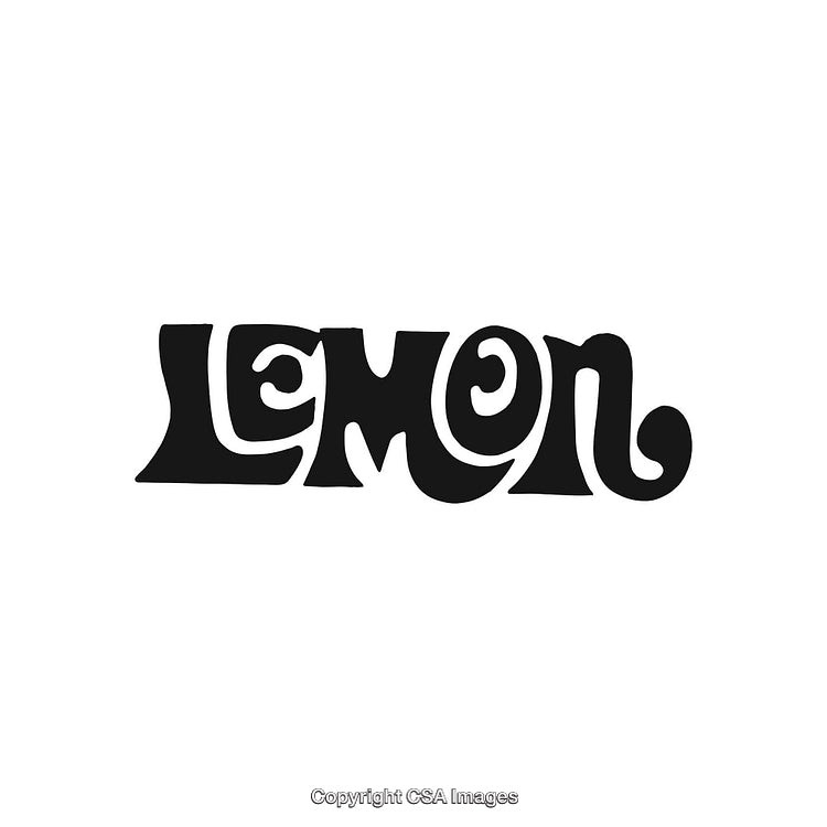 Retro Stylized Lettering of the Word 'Lemon' with Unique Font Design