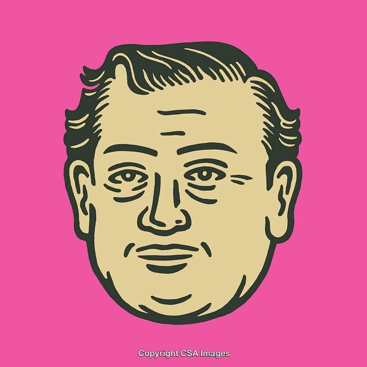 Retro Pop Art Style Color Portrait with Bold Outline and Vibrant Colors