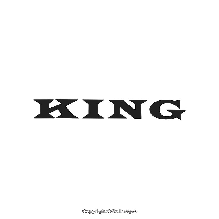 Stylized Bold 'King' Word Graphic With Minimalistic Typography Design