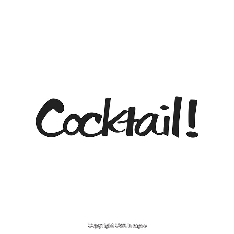 Elegant Handwritten Beverage Themed Text Inscription on White Background