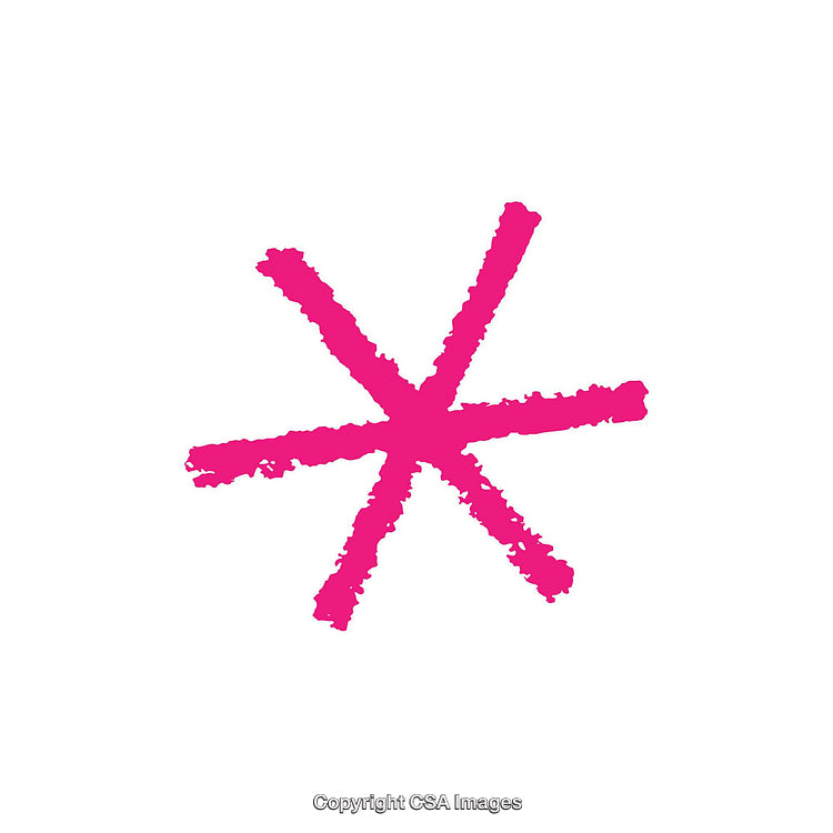 Bold Pink Star-Shaped Symbol on White Background