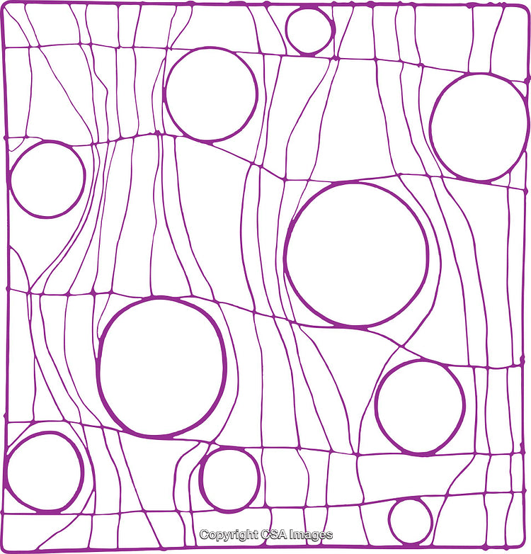 Abstract Purple Lined Background With Circular and Organic Shapes