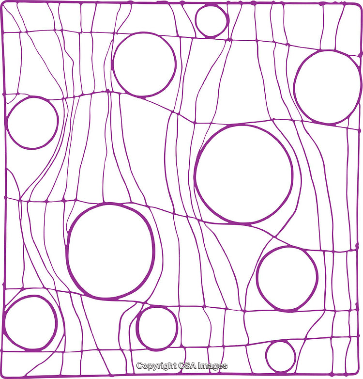 Abstract Purple Lined Background With Circular and Organic Shapes