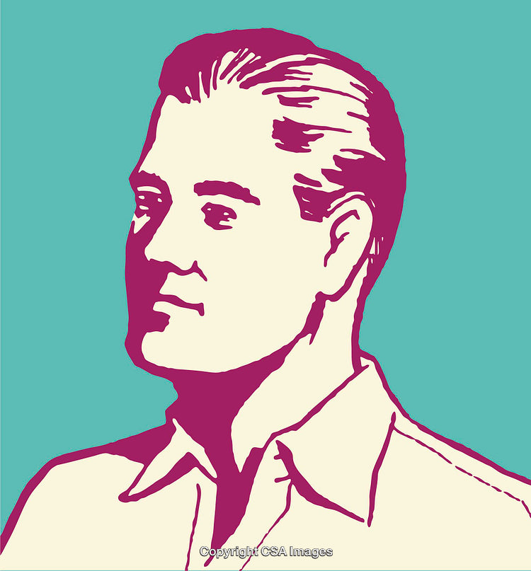 Retro Pop Art Styled Portrait of a Confident Professional Man