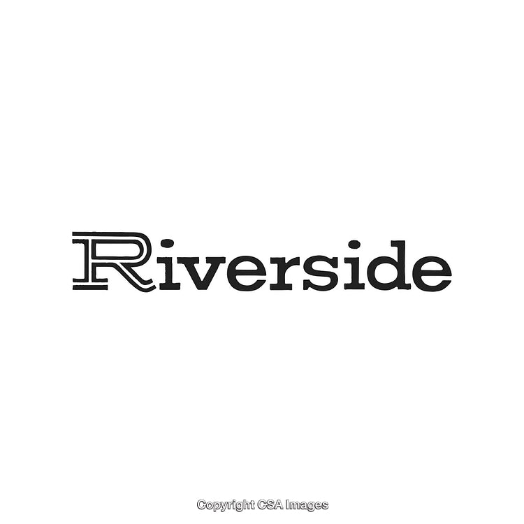 Vintage Style Monochrome Typography Design Featuring Riverside Text