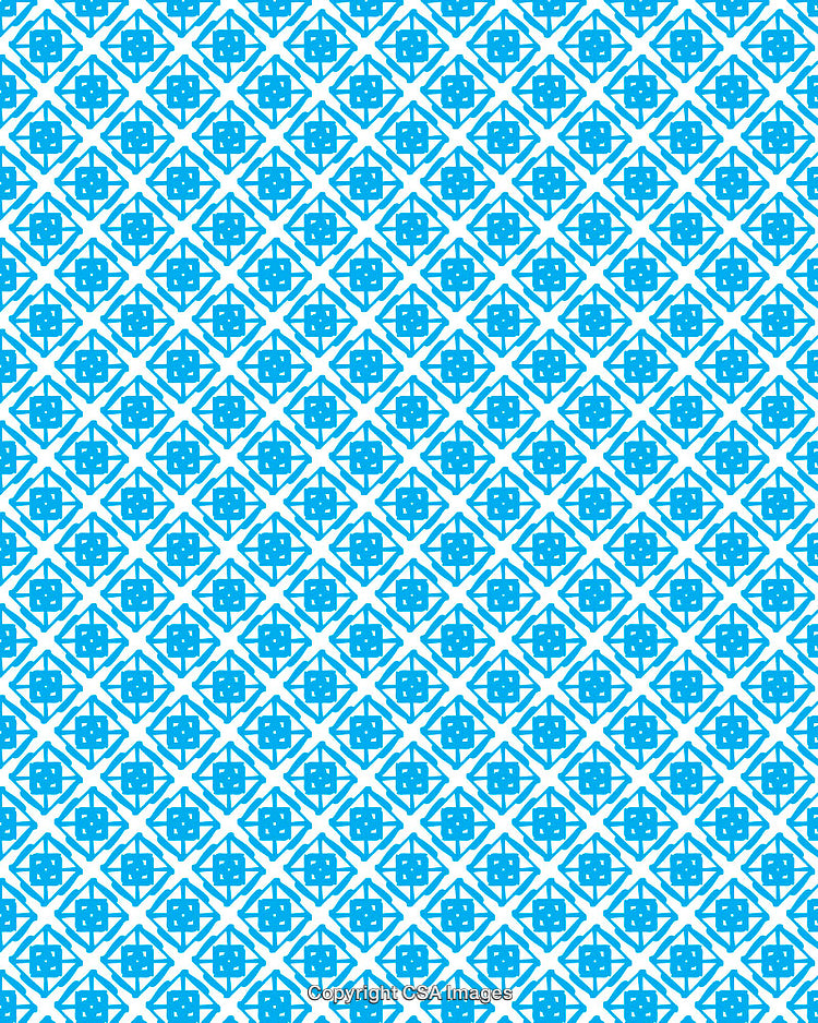Abstract Blue Geometric Pattern with Interlocking Shapes on White Background