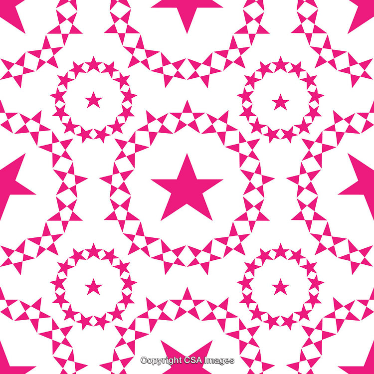Pink Star and Circular Pattern with White Background