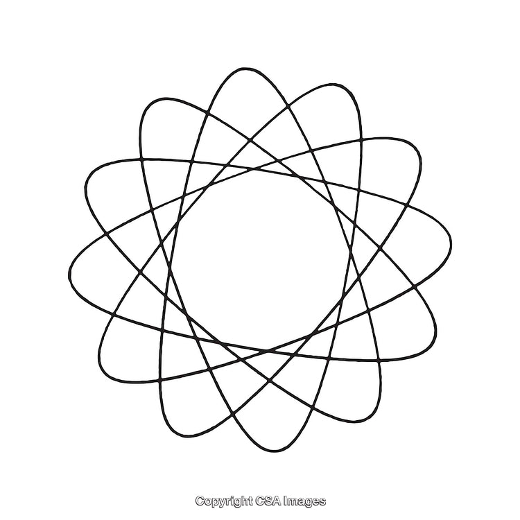 Abstract Symmetrical Line Art Design in Black and White on White Background