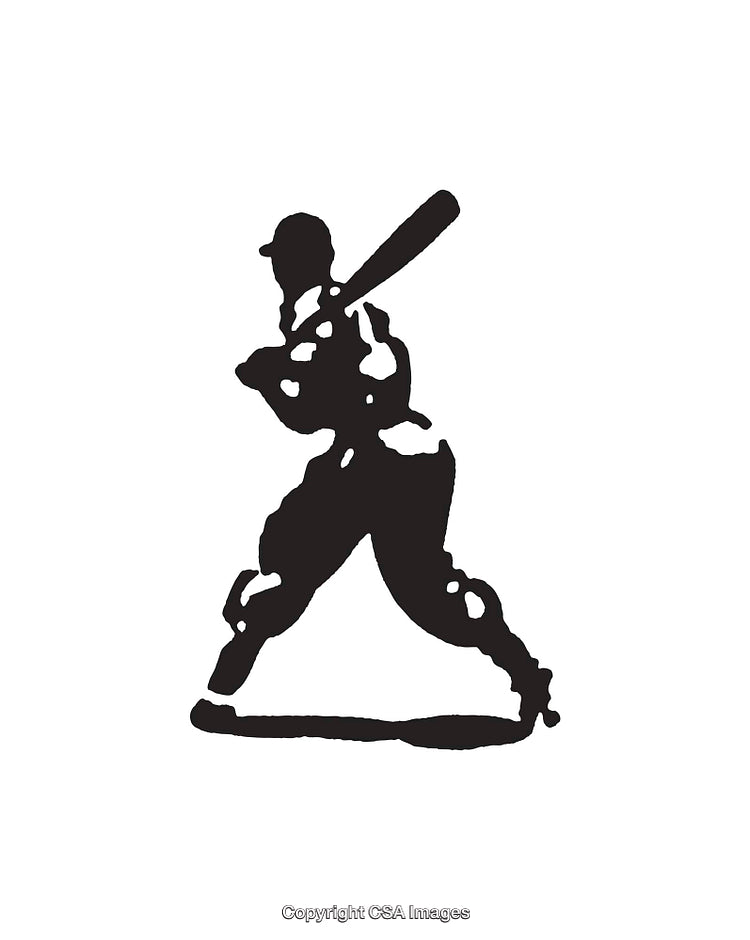 Silhouette Illustration of a Baseball Player Swinging a Bat