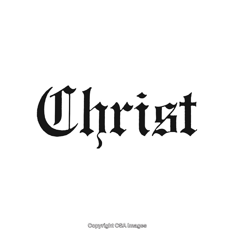 Stylized Gothic Font Displaying the Word Christ on a White Background