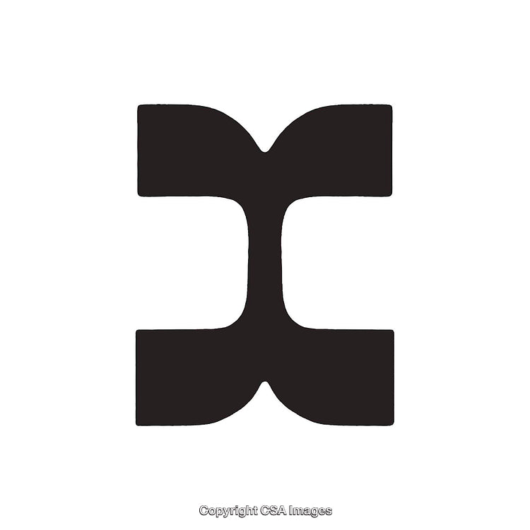 Black Stylized Letter I Design on a White Background