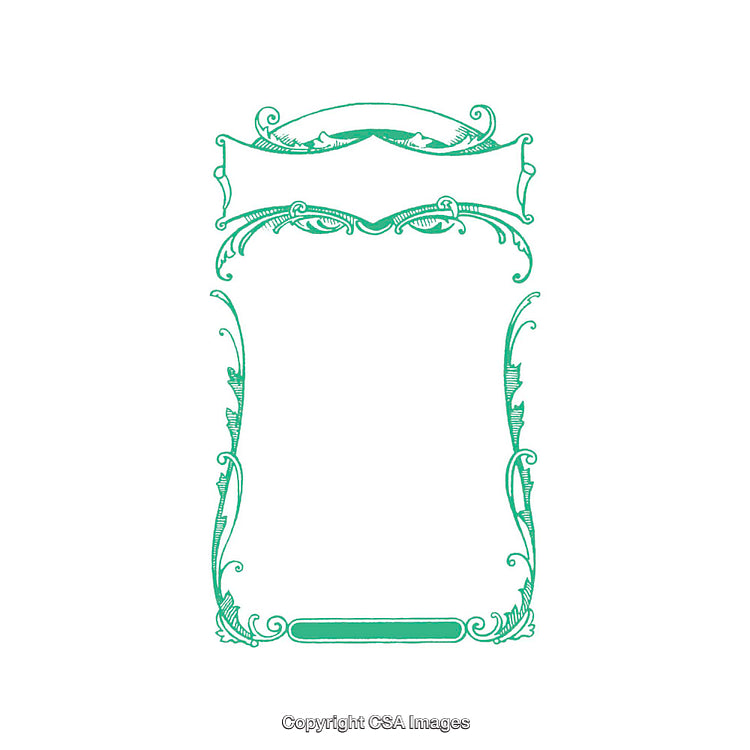 Elegant Ornamental Green Frame with Vintage Design Elements