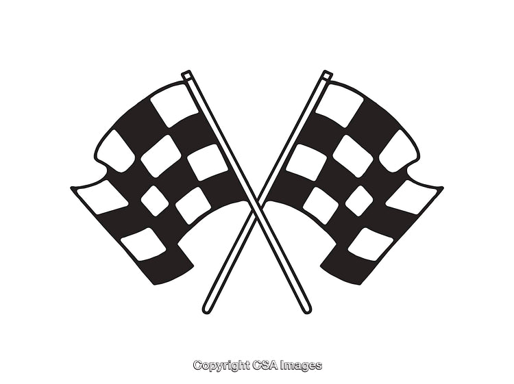 Illustration of Two Crossed Checkered Flags as Iconic Racing Symbol