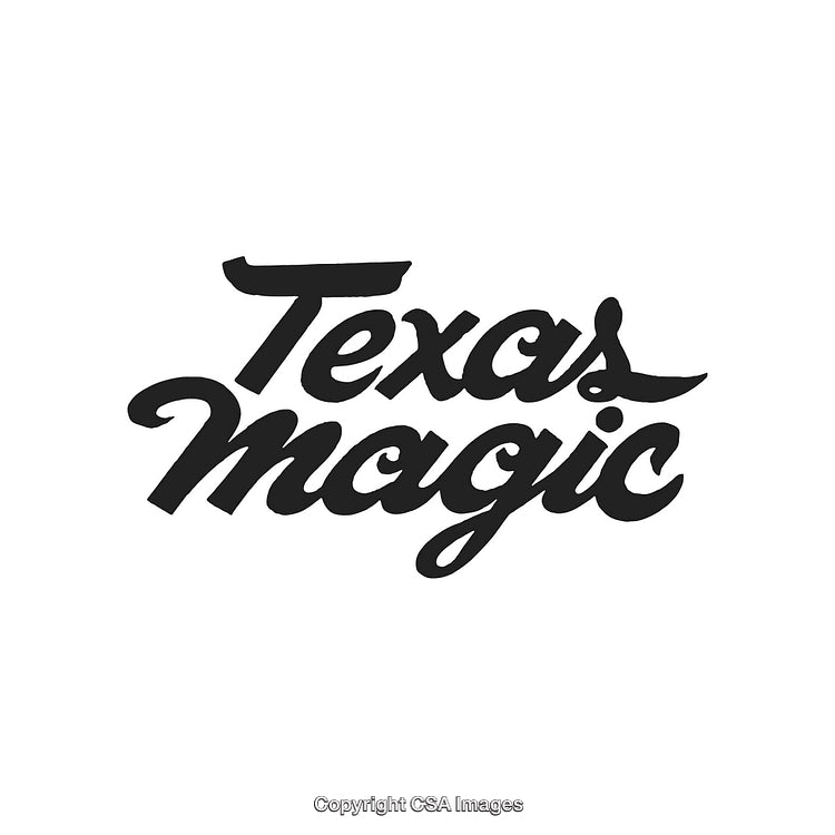 Stylized Typography Featuring the Phrase “Texas Magic” in Bold Script Style