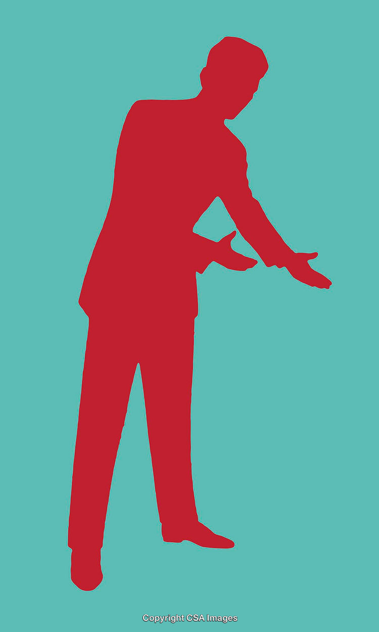 Elegant Silhouette Of Man Gesturing on Colorful Background Illustration
