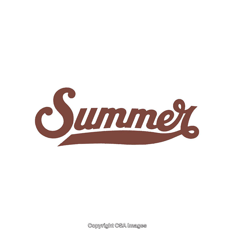 Brown Script Summer Typographic Design On White Background