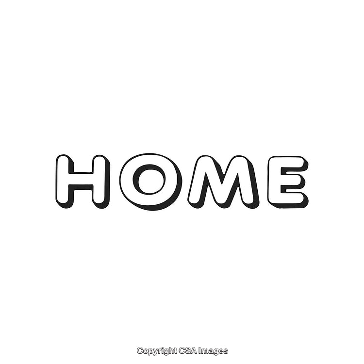 Bold Simple Home Text Design with Minimalistic Black Outline