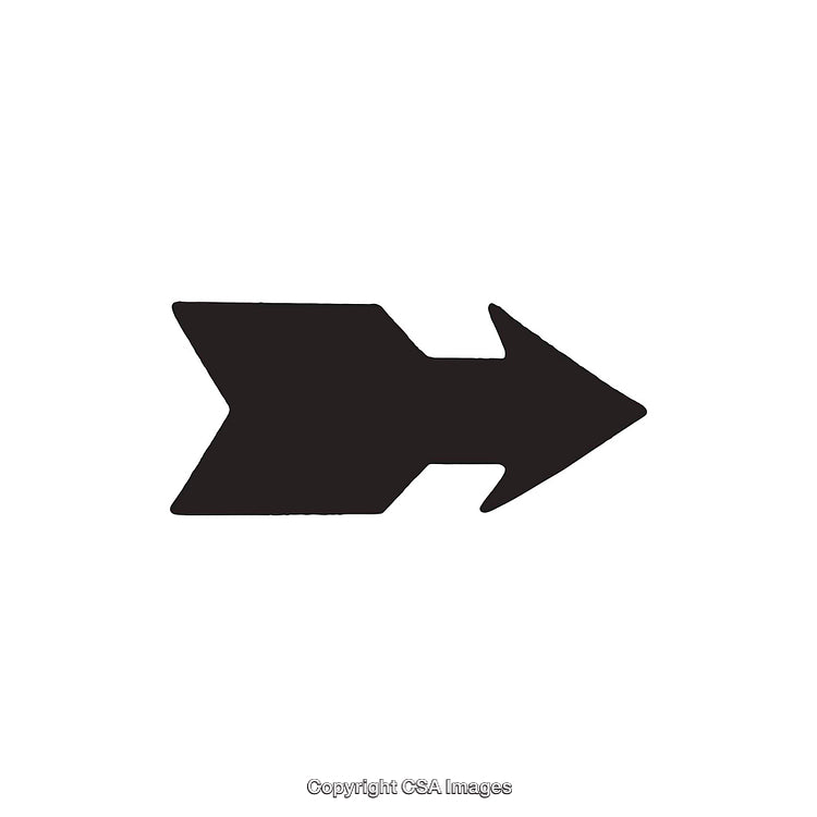 Black Solid Arrow Design Icon with Broadtail and Pointed Tip
