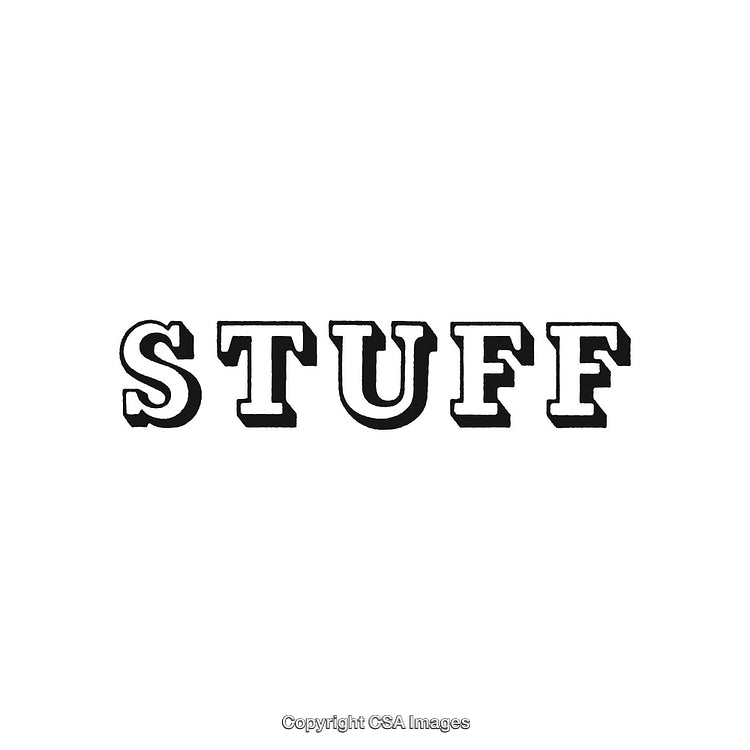 Bold Typography Displaying the Word Stuff in Black on White Background