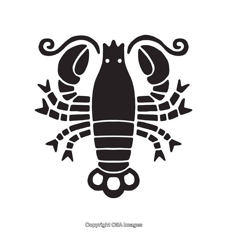 Stylized Black Lobster Icon Illustration with Minimalist Design Features