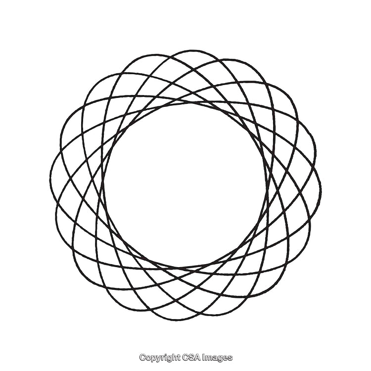 Circular Geometric Shape With Intersecting Lines in Black and White