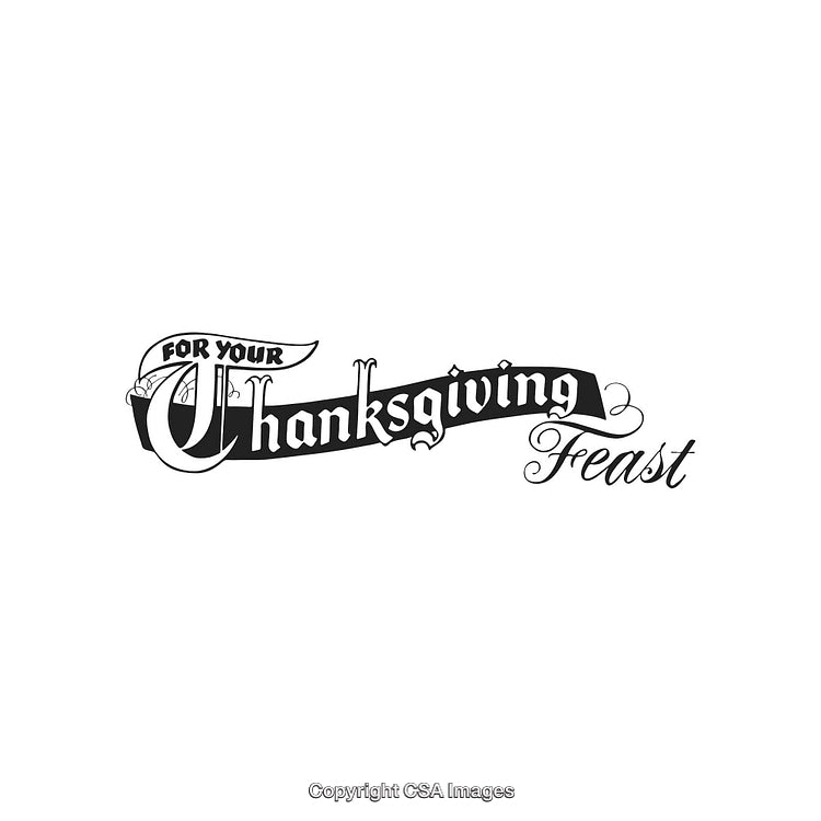 Elegant Typography Design Celebrating Thanksgiving Feast for Promotional Uses