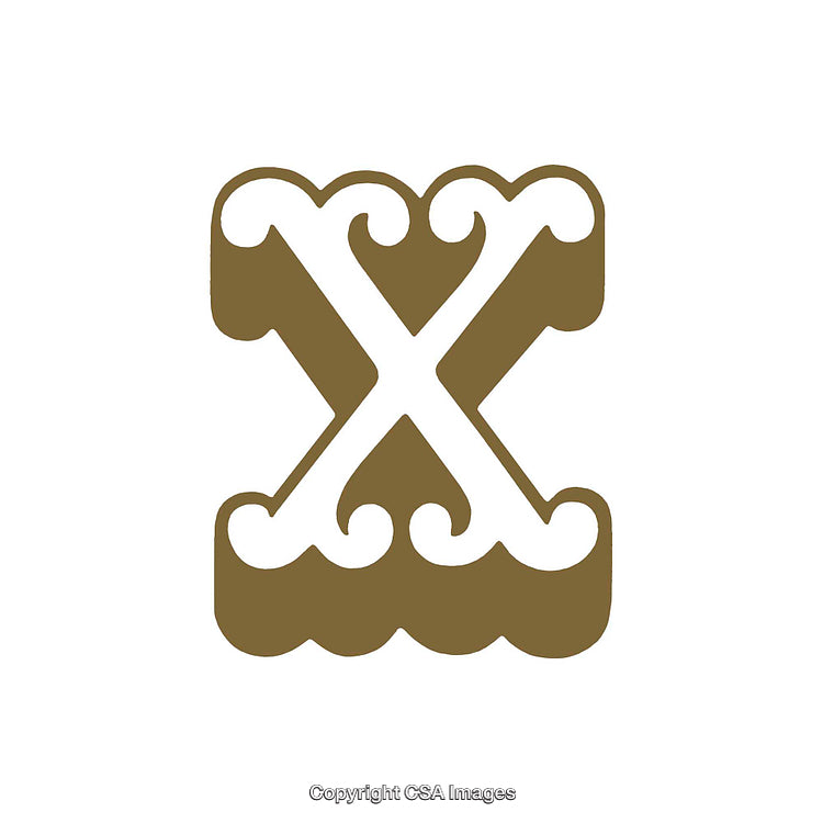 Elegant Letter X With Ornamental Design Elements and Symmetrical Patterns