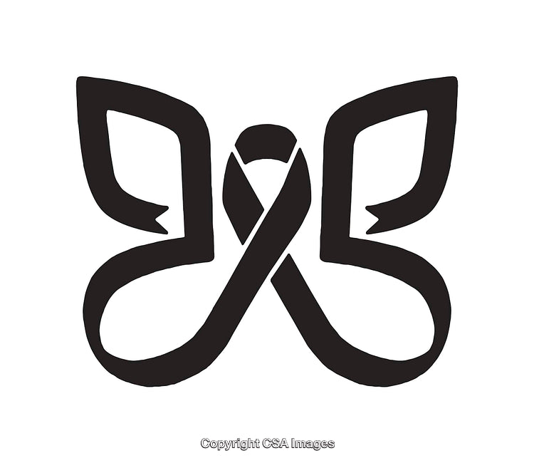 Elegant Black Butterfly-Inspired Ribbon Design Icon on a White Background