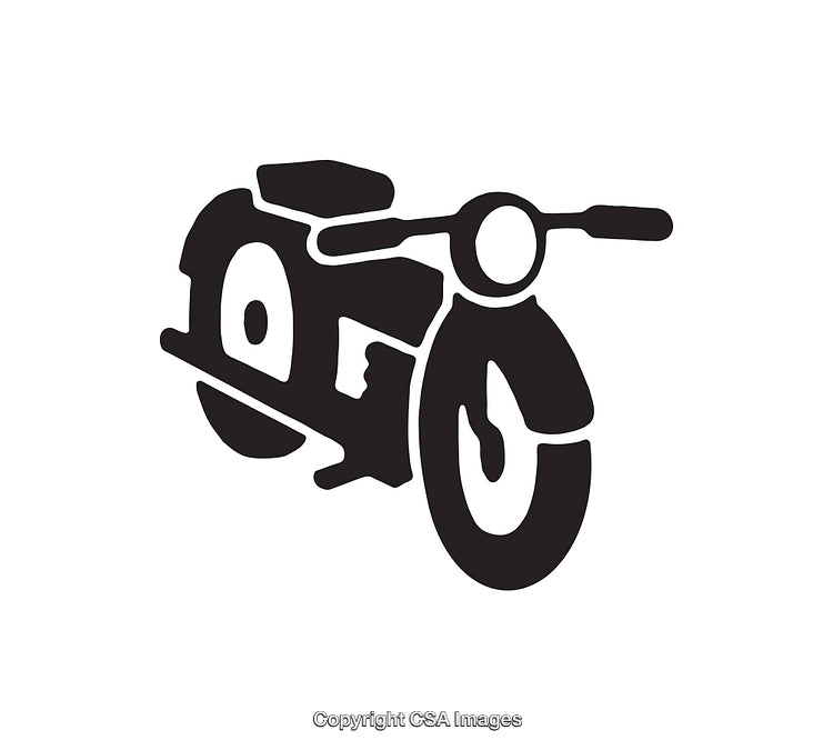 Black And White Motorcycle Icon with Stylized Minimalist Design