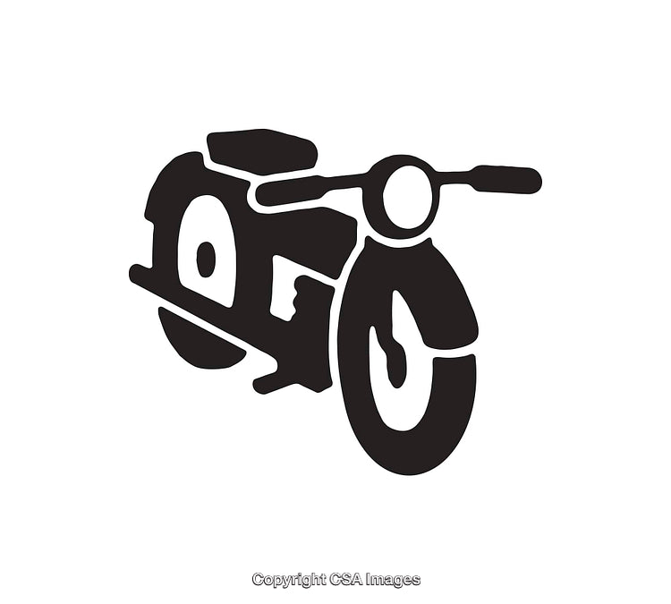 Black And White Motorcycle Icon with Stylized Minimalist Design
