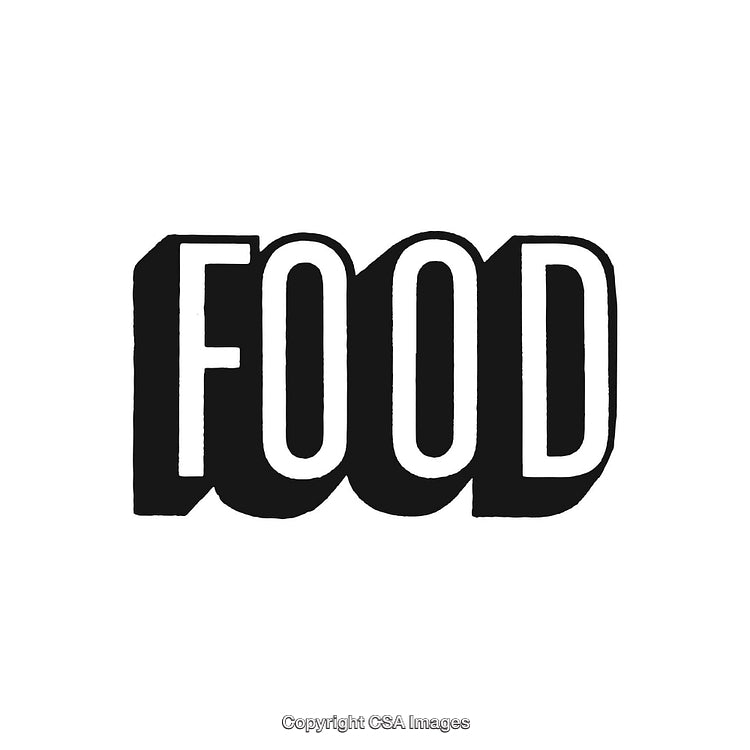Typography Design Featuring Black and White Word 'Food' in Bold Letters
