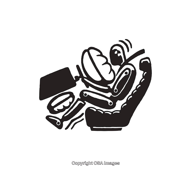 Black and White Line Art Diagram of Car Seat Mechanism