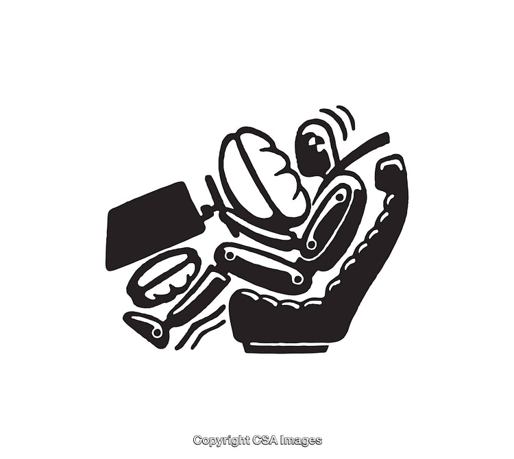 Black and White Line Art Diagram of Car Seat Mechanism