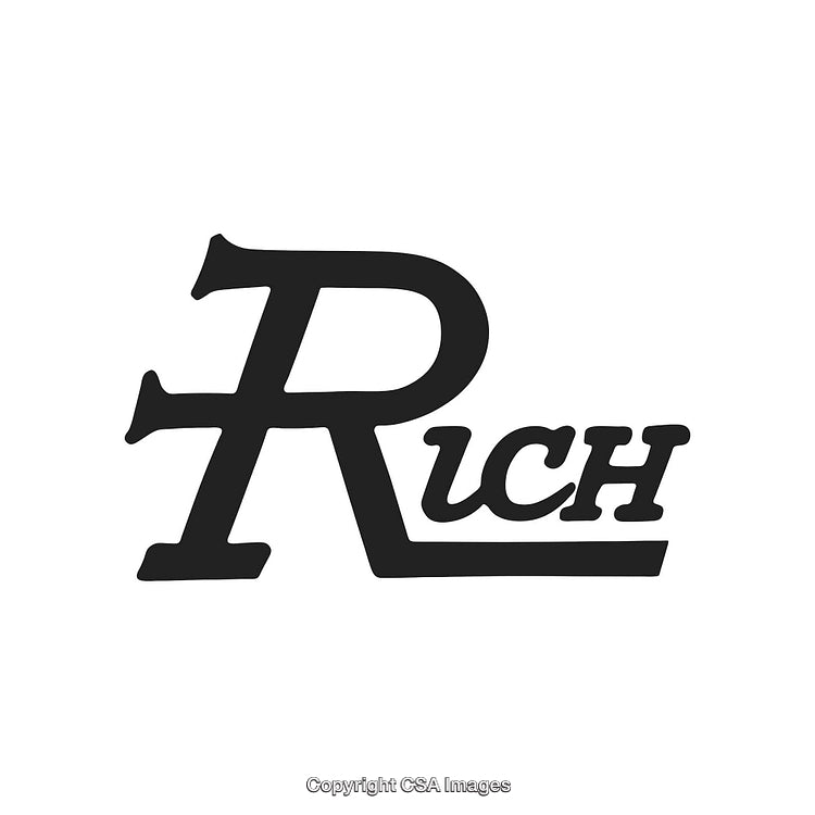 Stylish Typography Design Featuring the Word Rich in Unique Font