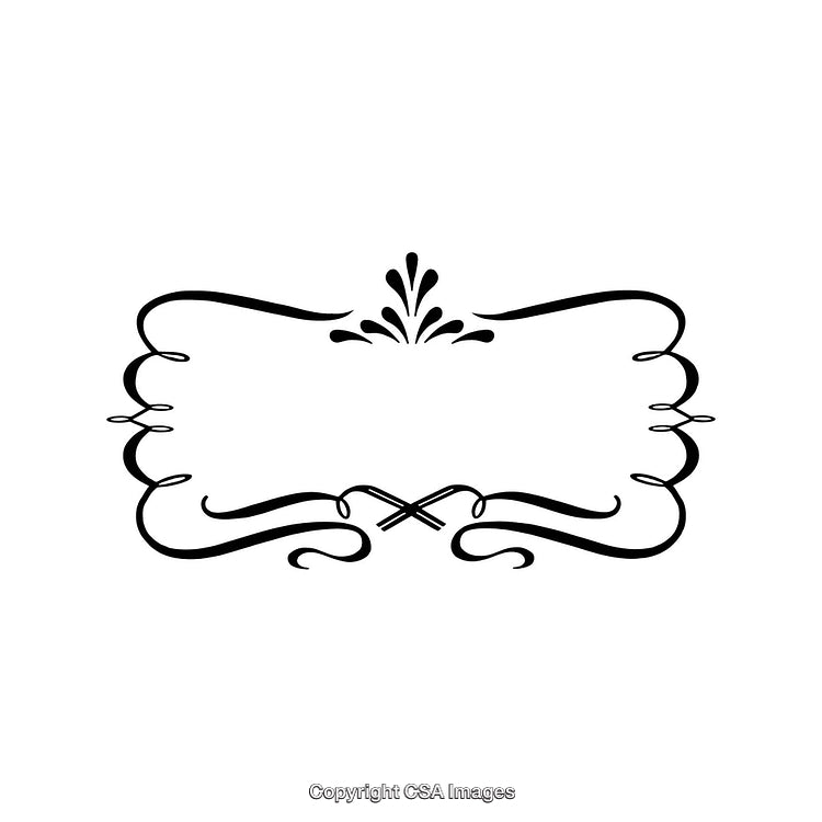 Ornate Black and White Border Design with Elegant Flourishes