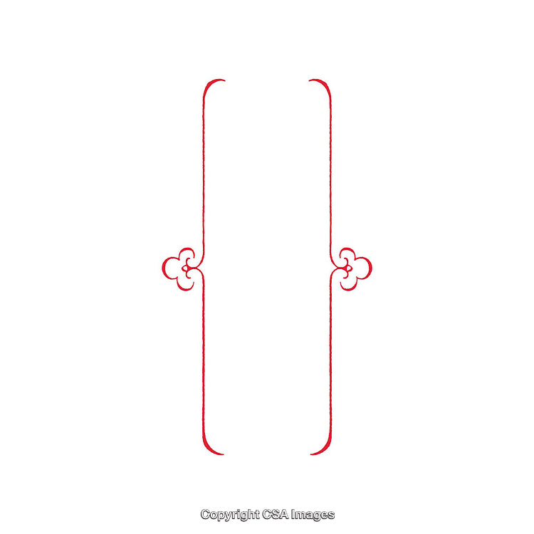 Elegant Red Decorative Frame Design with Artistic Flourish Details