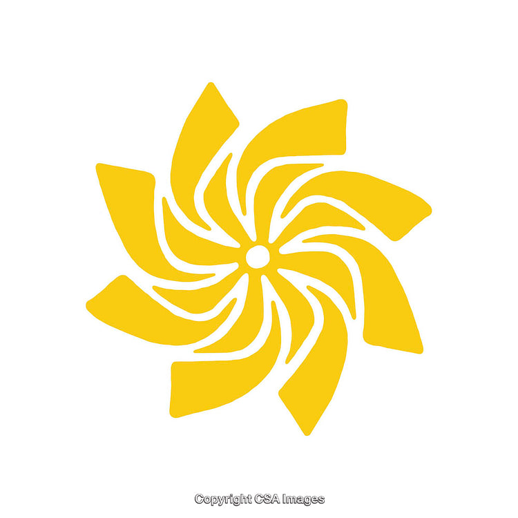 Yellow Circular Shape Design with Abstract Swirling Patterns