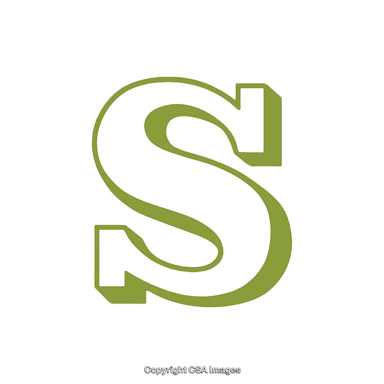 Bold Green 3D Letter S Design Isolated on White Background