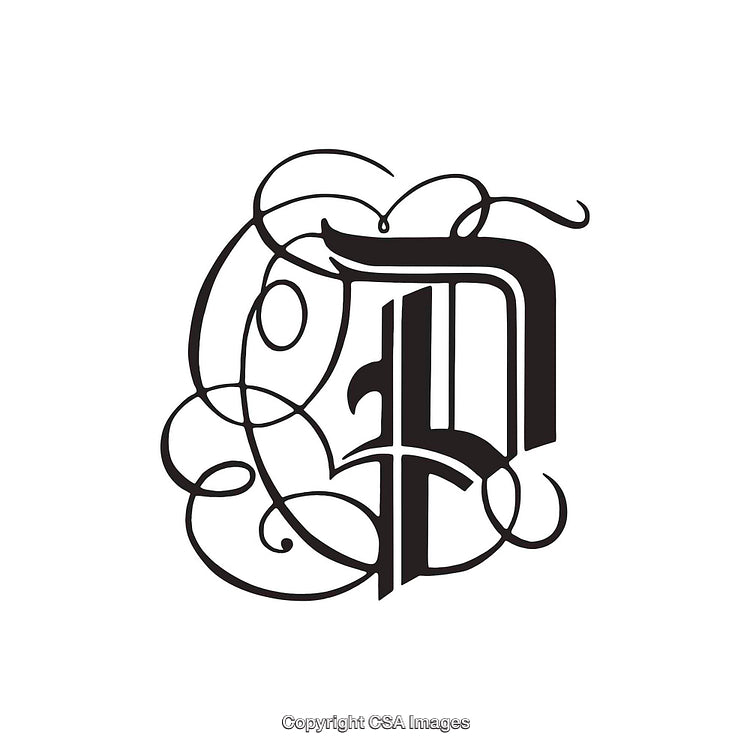 Intricate Calligraphy Design Featuring the Letter P in Ornate Style