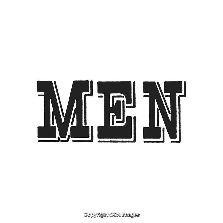 Vintage Bold Typography Featuring the Word 'Men' in Black Letters