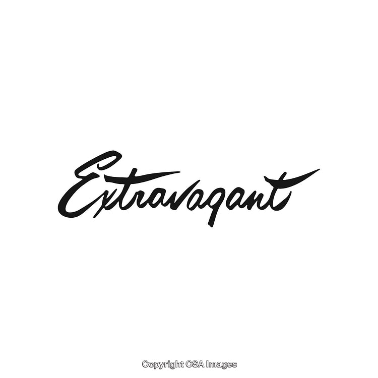 Elegant Handwritten Script Design with the Word Extravagant in Black