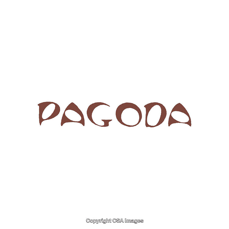 Abstract Typography Design Featuring the Word 'Pagoda' in Unique Style